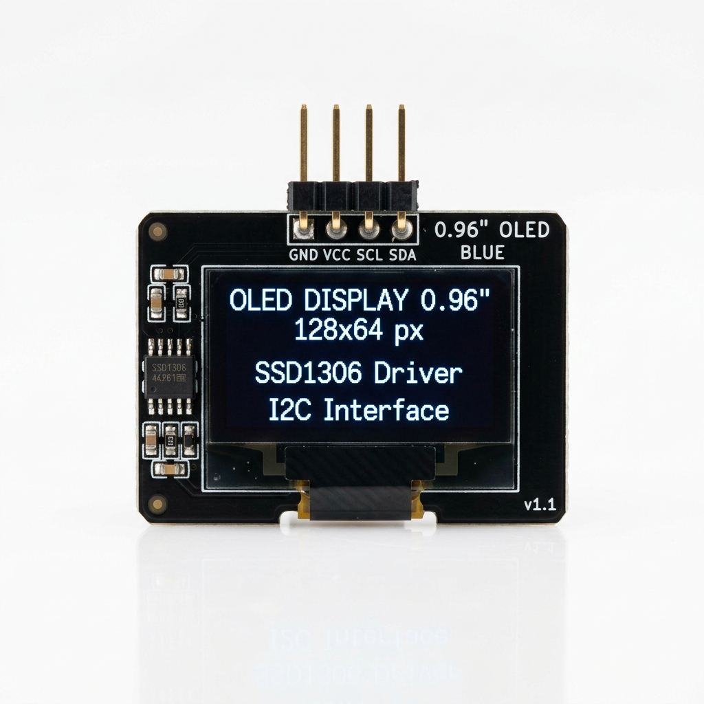 0.96 Inch OLED Display Module SSD1306 (I2C, Blue/White, Arduino Compatible)